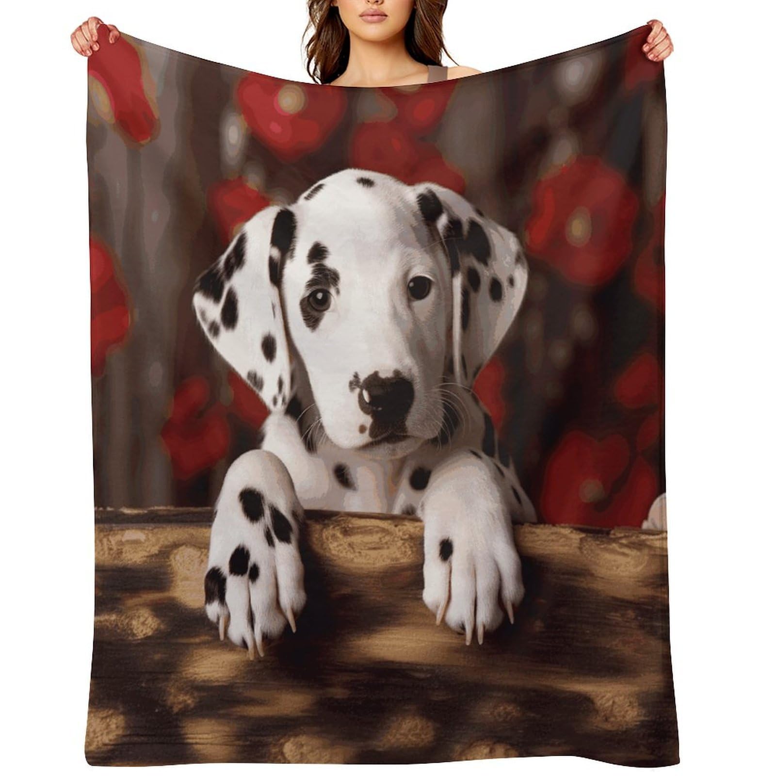 Fekiloot Style Dalmatian Puppy Throw Blankets Camping Blanket50 X60