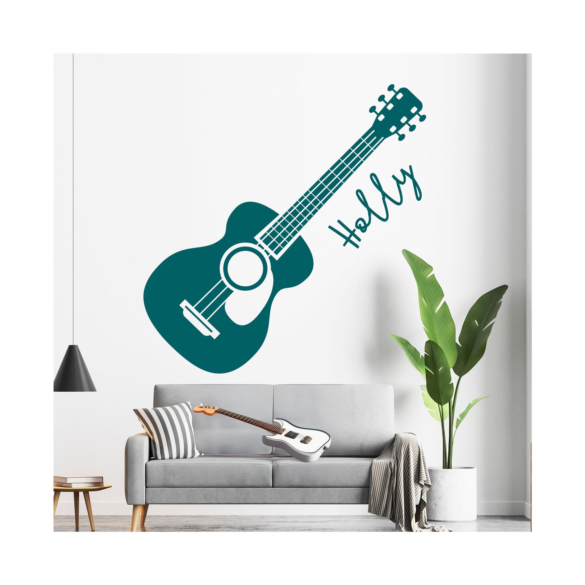 Personalised Guitar Wall Sticker – Custom Name Music Wall Decal – Guitar Bedroom Décor for Kids, Teens & Musicians – Removable Vinyl Wall Art