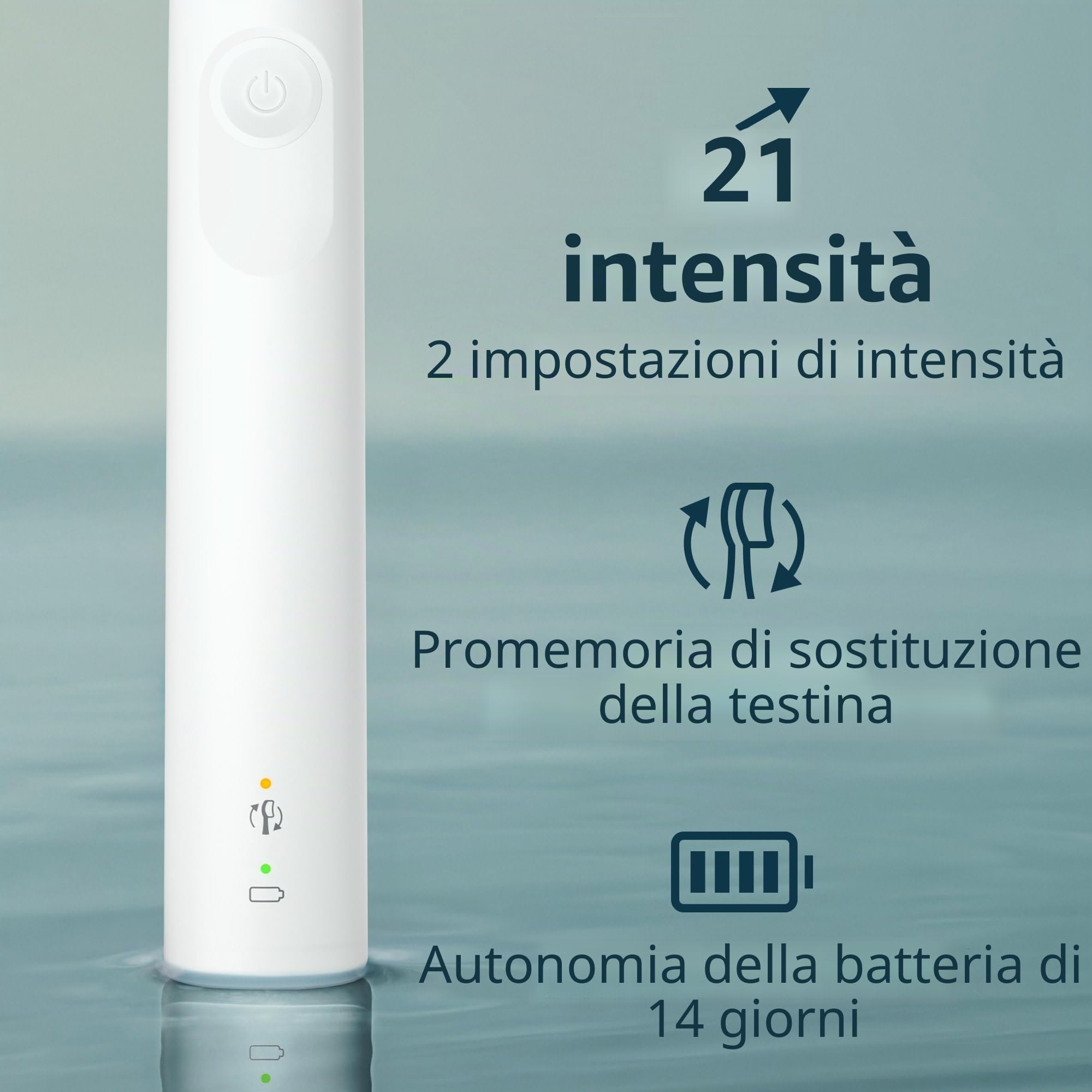 Philips Sonicare Spazzolino elettrico serie 4100 - Spazzolino sonico con tecnologia sonica avanzata, sensore di pressione, due impostazioni di intensità, Smartimer e Quadpacer, bianco, modello HX3681