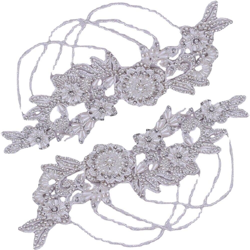 Patch épaule décoratif perle lot de 2 bijoux de mode pour veste et sac - 8