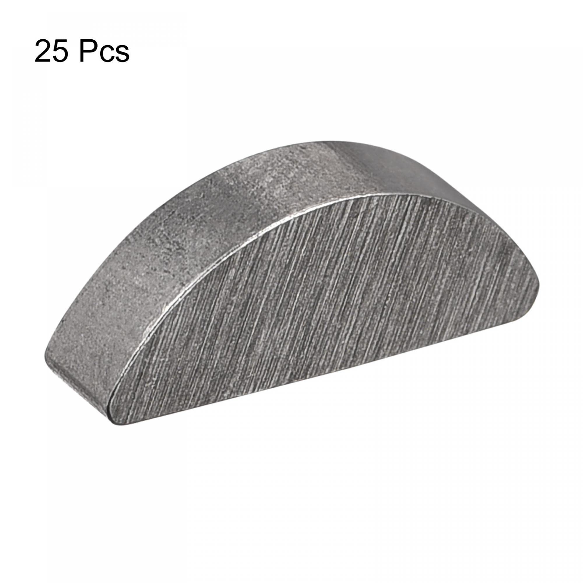 sourcing map Clavette Demi Lune 25pcs 45# Acier 13mm Longueur x 5mm Largeur x 3mm Épaisseur Demi-cercle Clé