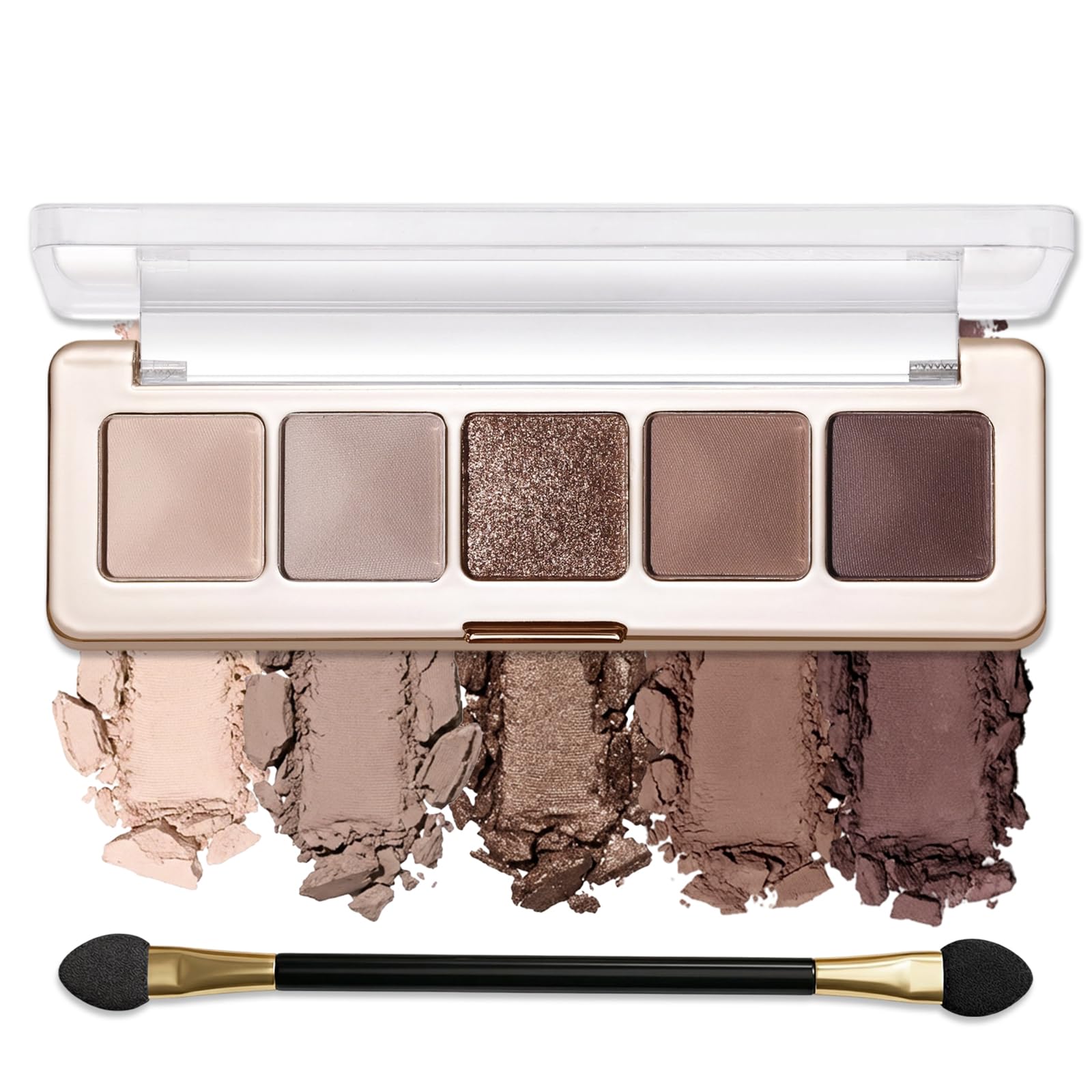 Erinde Cool Beige Taupe Brown Eyeshadow Palette, Matte & Shimmer Nude Neutral Eye Shadow Palettes Blendable Long-Lasting Everyday Eye & Contour Makeup Palette for Blue, Green Brown Eyes, 01 D01# Cool Taupe Brown