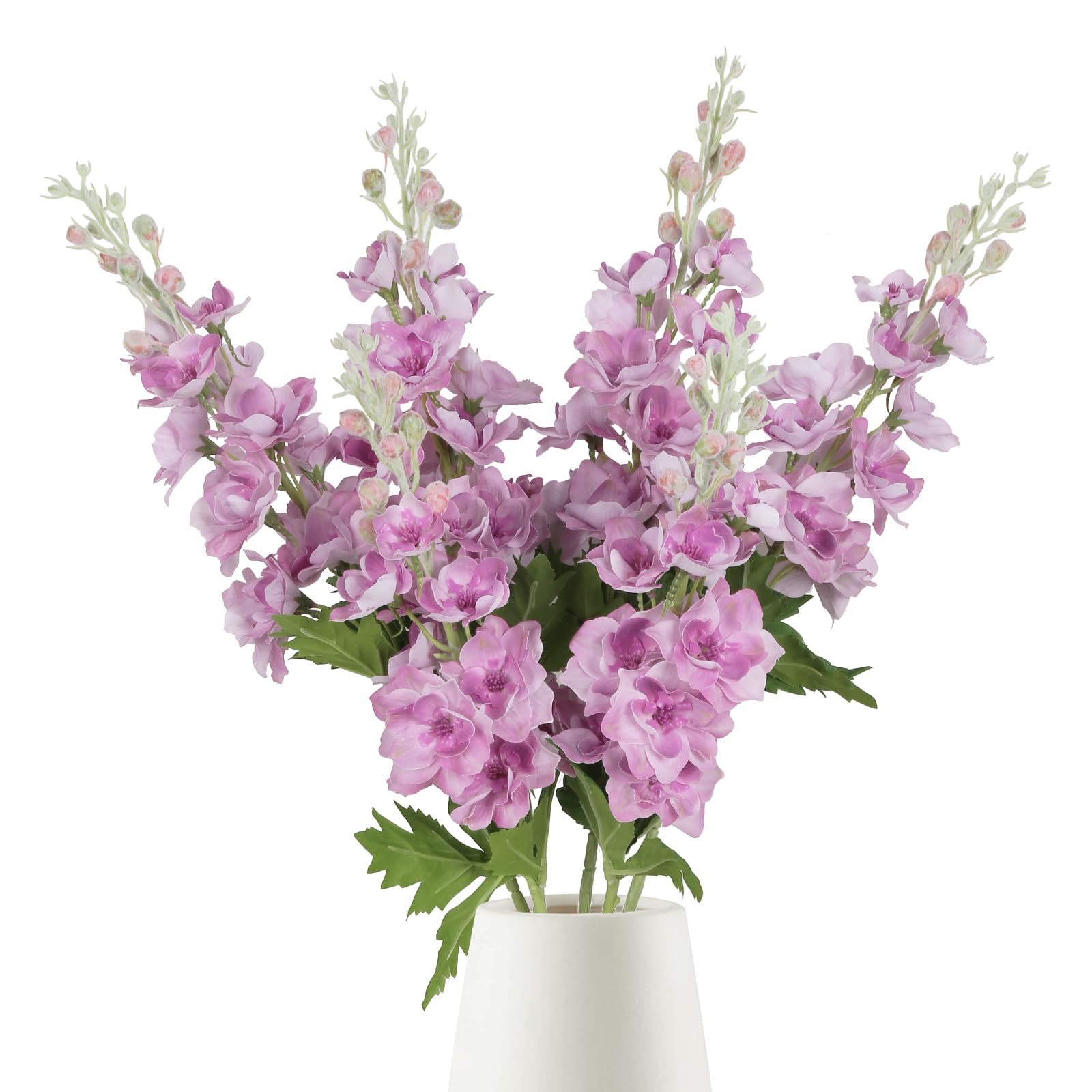 INSUNSIX 6PCS Fuschia Delphinium Artificial Flowers Real Touch Larkspur Silk Flowers Long Stem Artificial Flowers for Tall Vase Wedding Centerpieces for Tables Home Decor Indoor (Fuschia) โ image 1