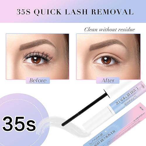 Miniatura 3 de LANKIZ Removedor de pegamento para pestañas en racimo, removedor de pegamento en racimos, removedor de pegamento de pestañas para unir y sellar,