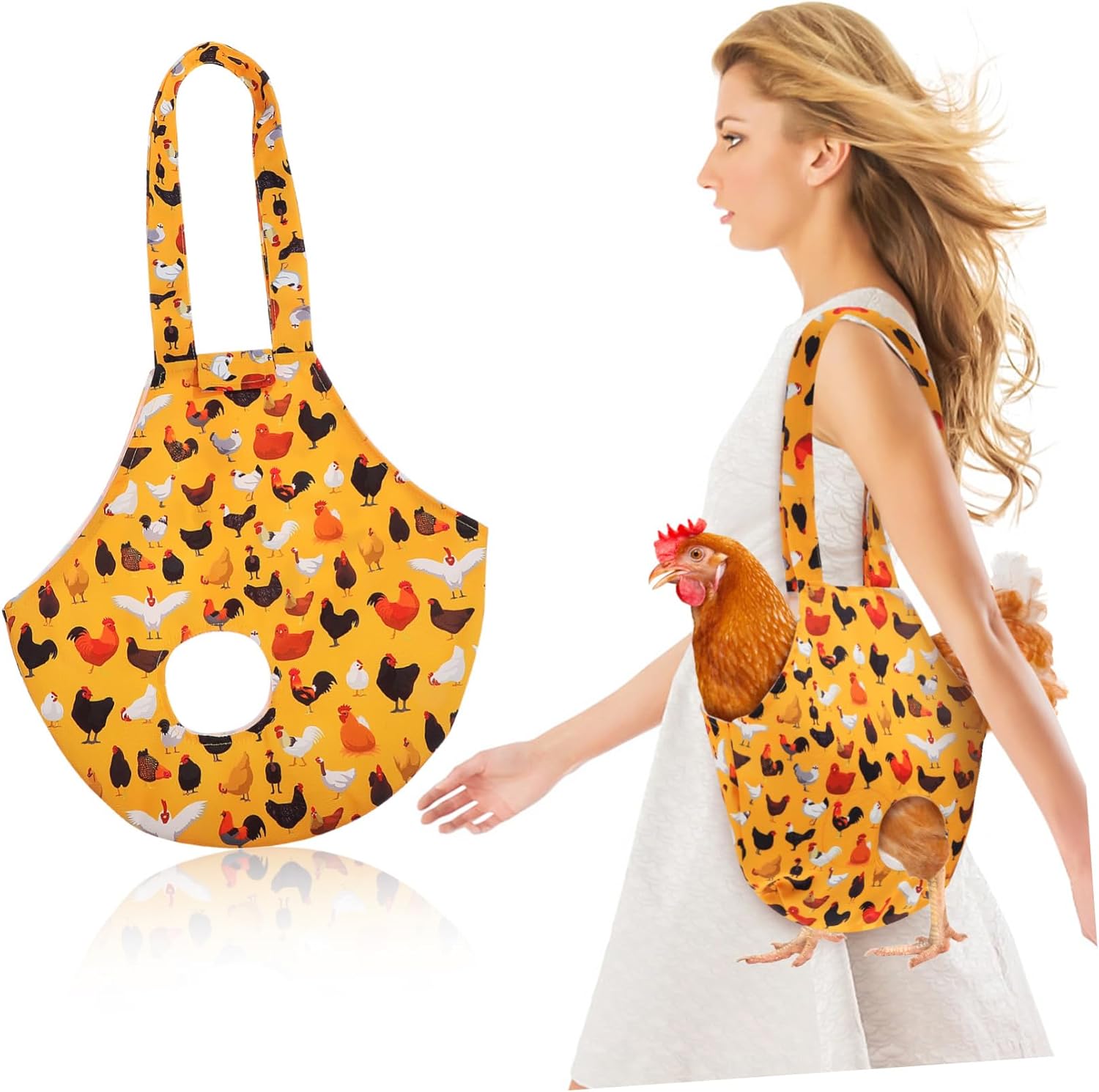 Happyyami 2pcs PET Chicken Carrier Bags Handle Sturdy Cloth Sling Transport Bag for Chickens Ducks and Poultry for Travel and Outdoor Use