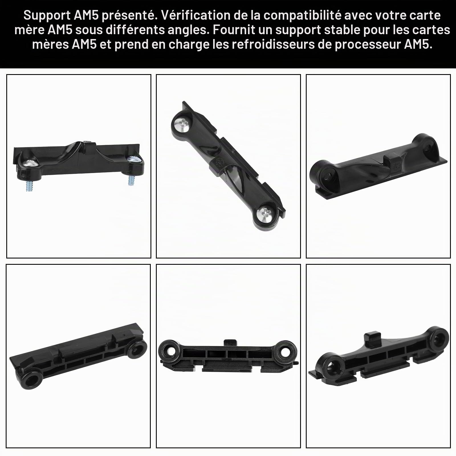 4pcs Supports de Ventilateur pour Processeur AMD AM5, en Plastique Support de Processeur Carte Mère Avec Vis pour AMD AM5/AM4
