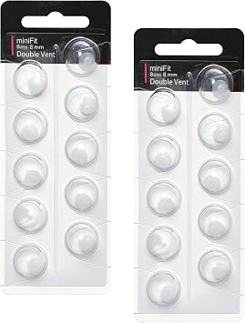 Hearing Aid Domes for Oticon Minifit Double Vent Bass Domes 8 mm/2 Packs, Universal Domes for Oticon Hearing Aid Supplies
