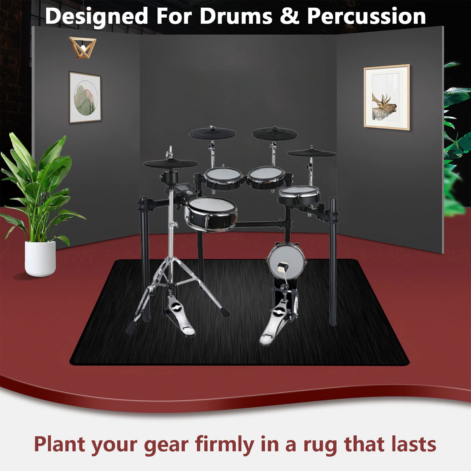 Tappeto Per Batteria Antiscivolo - 80x200 Cm, Insonorizzato, Per Drum Set Acustici Ed Elettronici! - Foto 7