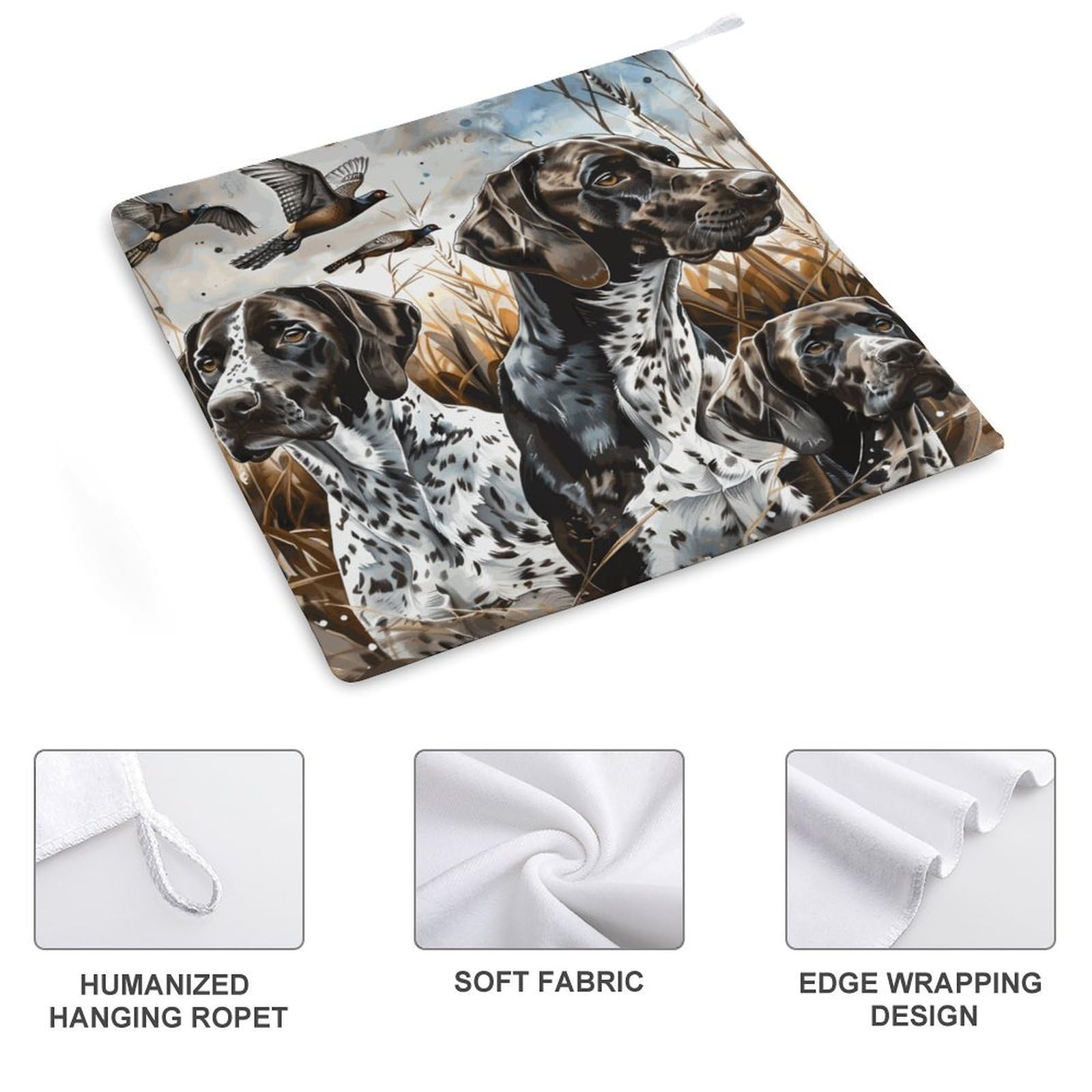 2-Pack 100% Cotton Dog Pattern Towels - German Shorthaired Pointer Print Bath & Hand Towels - View #6