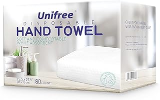 UNIFREE Disposable Bath Towels 丨Camping Towel I Gym Towel I Barber Towel 80 Count, Individually Packed, Large Size 15.5 by 27.5 inches (15.5“x27.5â€)