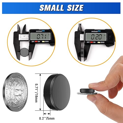 Miniatura 10 de Grtard Paquete de 65 imanes para manualidades con respaldo adhesivo, imanes de disco redondos, perfectos para botón de refrigerador, taza de