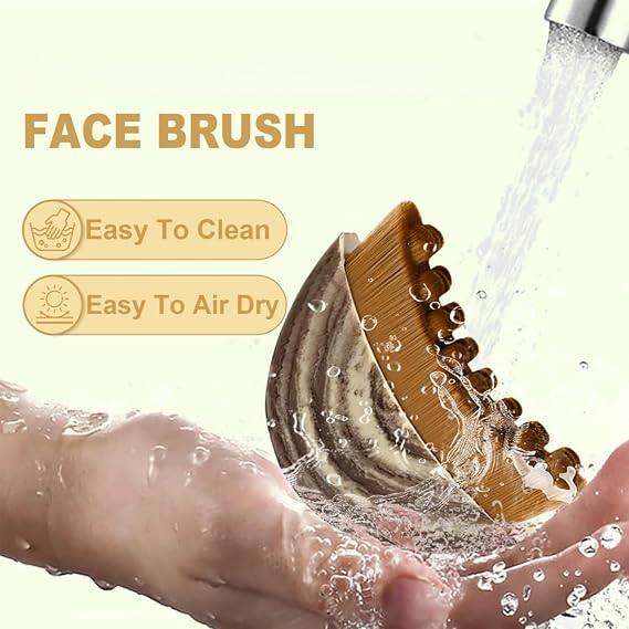 2PCS Face Brush,Facial Massager Brush,Dry B-Rush for Face and Neck,Facial Dry B-Rush Soft Bristles with Storage Box,Portable Travel Skincare Essential,Ergonomically Designed to Fit The Skin