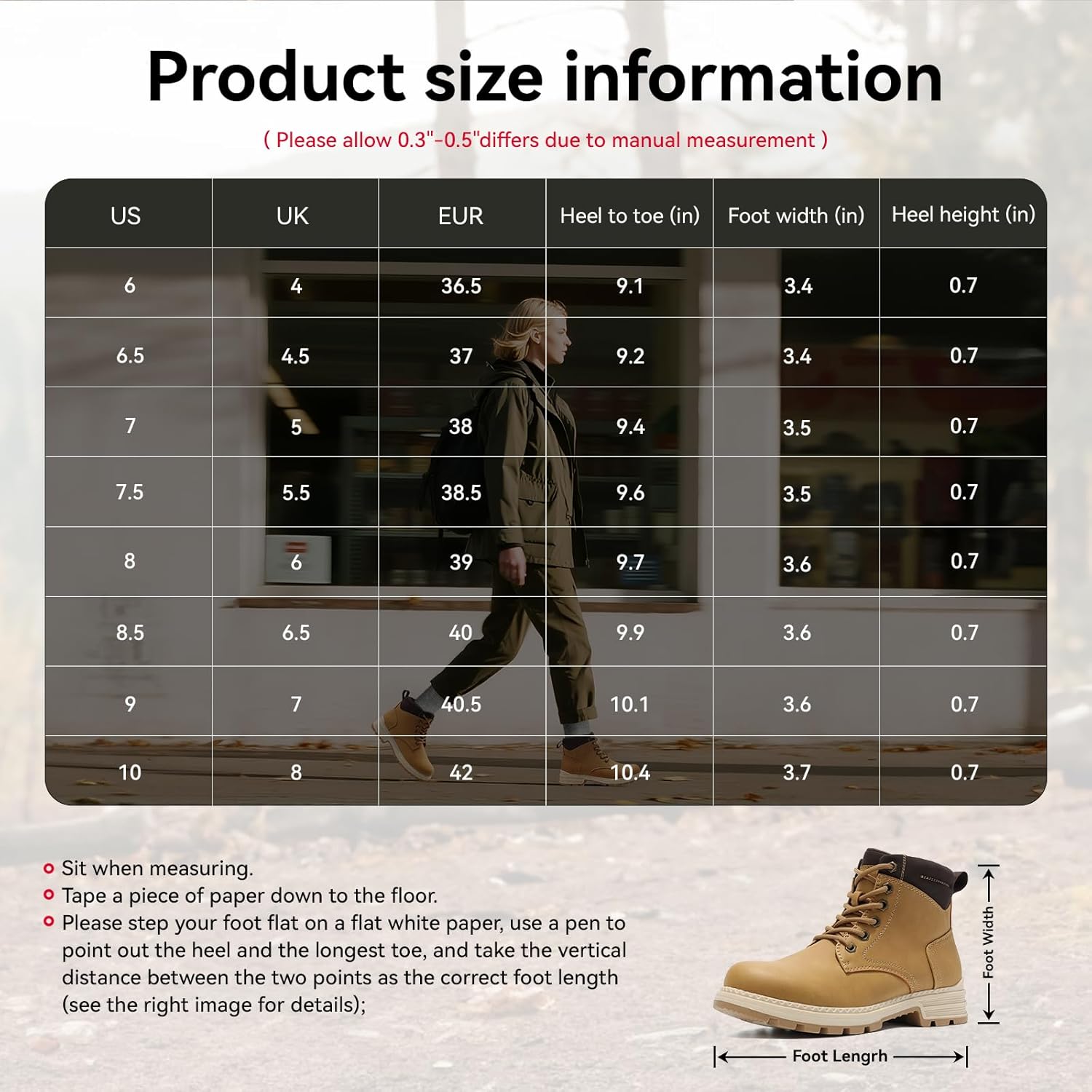ANJOUFEMME Combat Hiking Boots for Women- Lace up Ankle Work Boots Lightweight Casual Winter Shoes for Backpacking Trekking Walking - Image 6