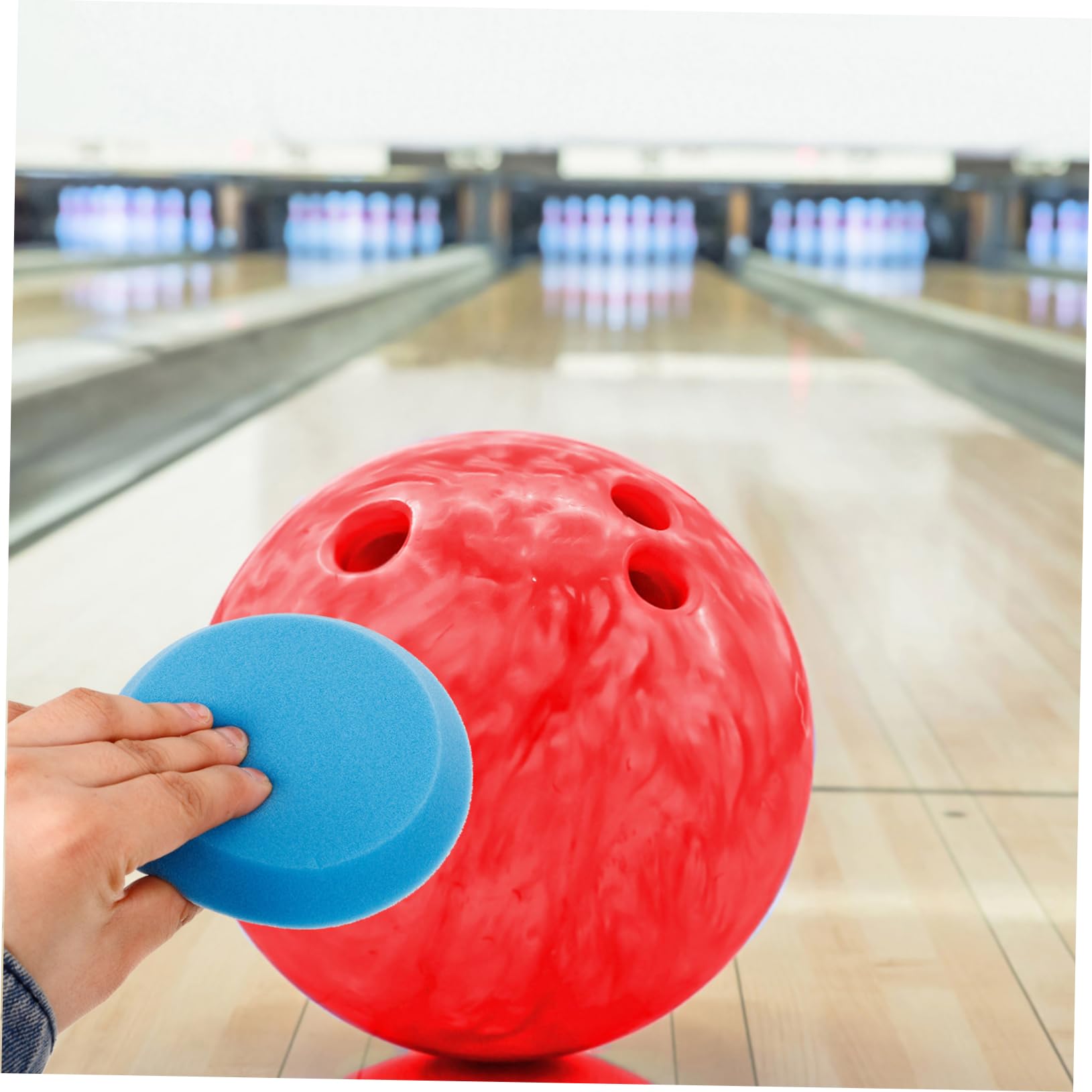 KOMBIUDA Polishing Cleaning Sponge for Bowling Balls 4pcs Reusable Buffing Pads Easy to Use Cleaning Tool