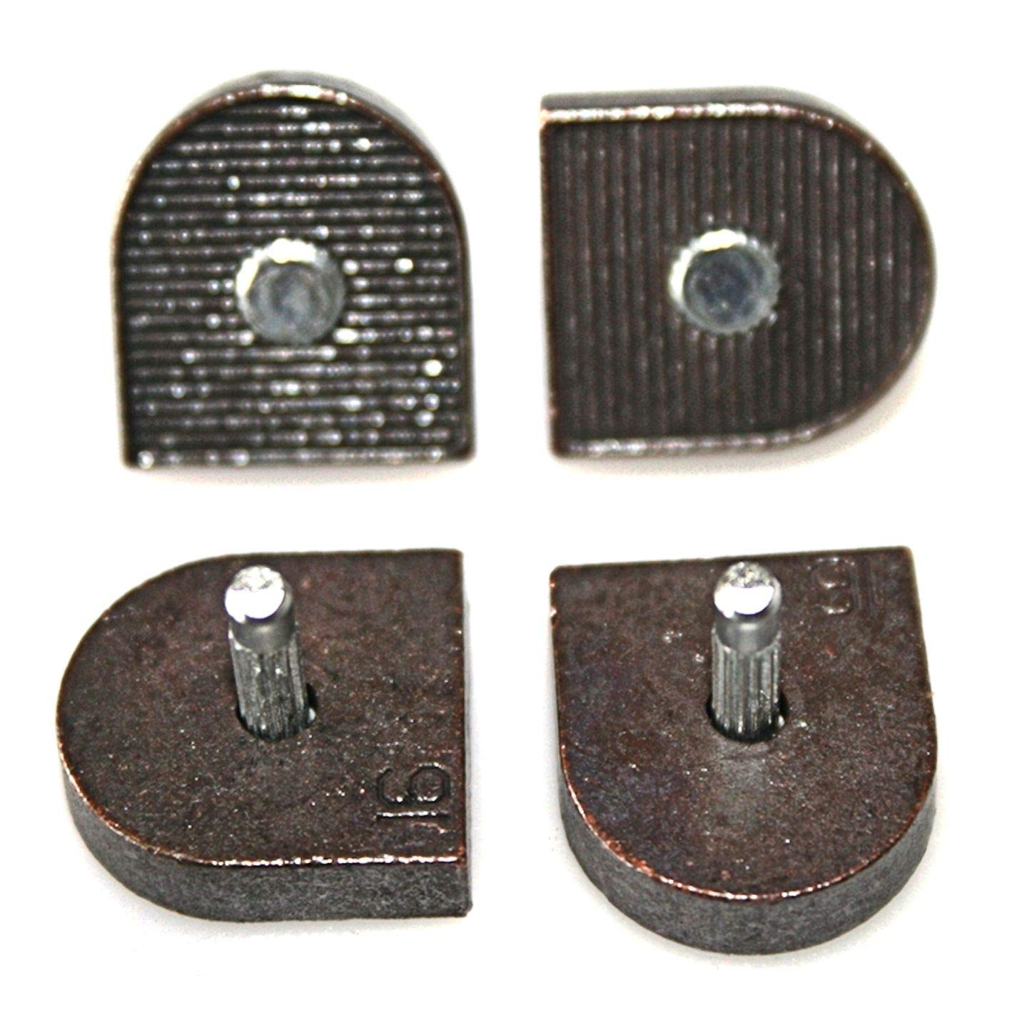 2x Pairs Black Metal Replacement Stiletto HIGH HEEL TIPS - 14mm x 14mm (9/16 inch) - U-Shape