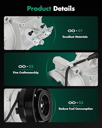 Miniatura 158 de SCITOO Compresor de CA para 2012-2014 para Ford Edge 2.0L para Ford Explorer 2.0L