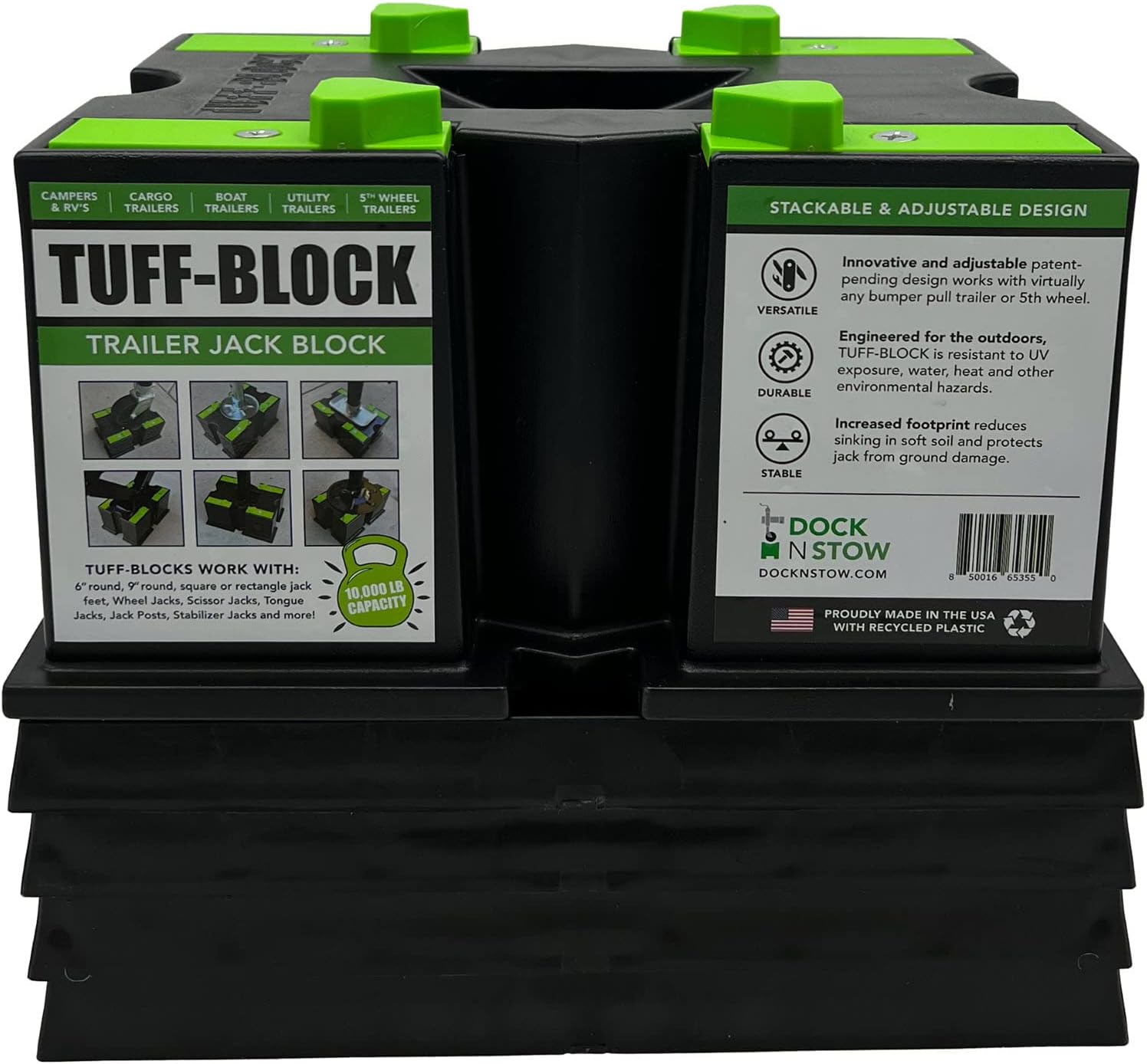 TUFFBLOCK by Dock N Stow w/ 4 XL Pads Combo RV Leveling Blocks for