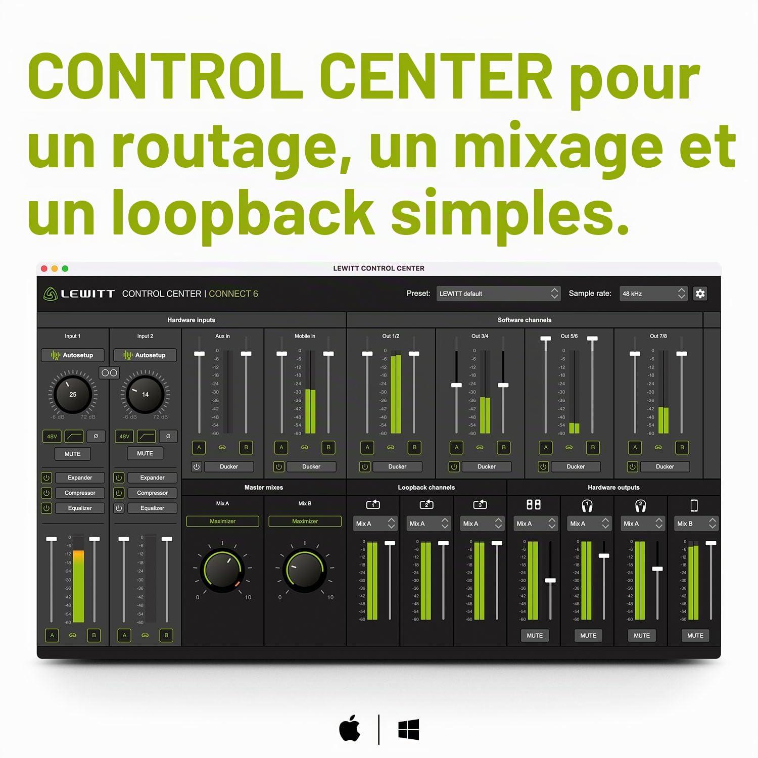 Lewitt CONNECT 6 - Interface USB