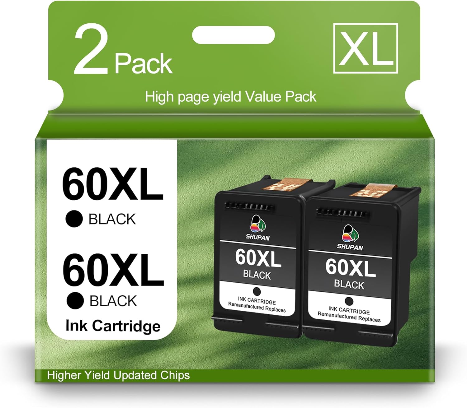 60XL Ink Cartridges Replacement for HP 60 HighYield Combo