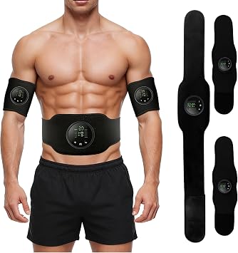 Muscle Fitness AB Belt Toning Belt, 12 Modes & 19 Intensity, New Firming & Strengthening Workout Equipment for Abs, Portable Toner for Home & Office