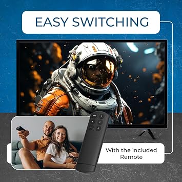 OREI 4K 5-Port HDMI Switch, 5-in 1-Out, 4K@60Hz, CEC, Manual & Auto Switch | hdmi switch with remote, hdmi switch 5 in 1 out 4k, HDR, Dolby, DTS, 18Gbps, PS5/Xbox/Roku/Fire TV