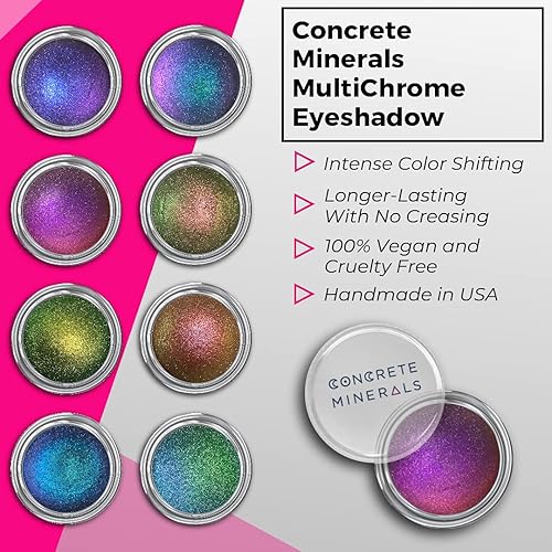 Miniatura 7 de Concrete Minerals Sombra de ojos multicromo, cambio de color intenso, de larga duración sin arrugas, 100% vegano y libre de crueldad, hecho a mano