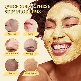 ANAI RUI 3 Pack Face Mask Gift Set,Christmas Facial Mask Set,Turmeric Clay Mask - Green Tea Mud Mask - Dead Sea Minerals Mud Mask Stocking Stuffers for Women &Teen Girl 2.5 oz each