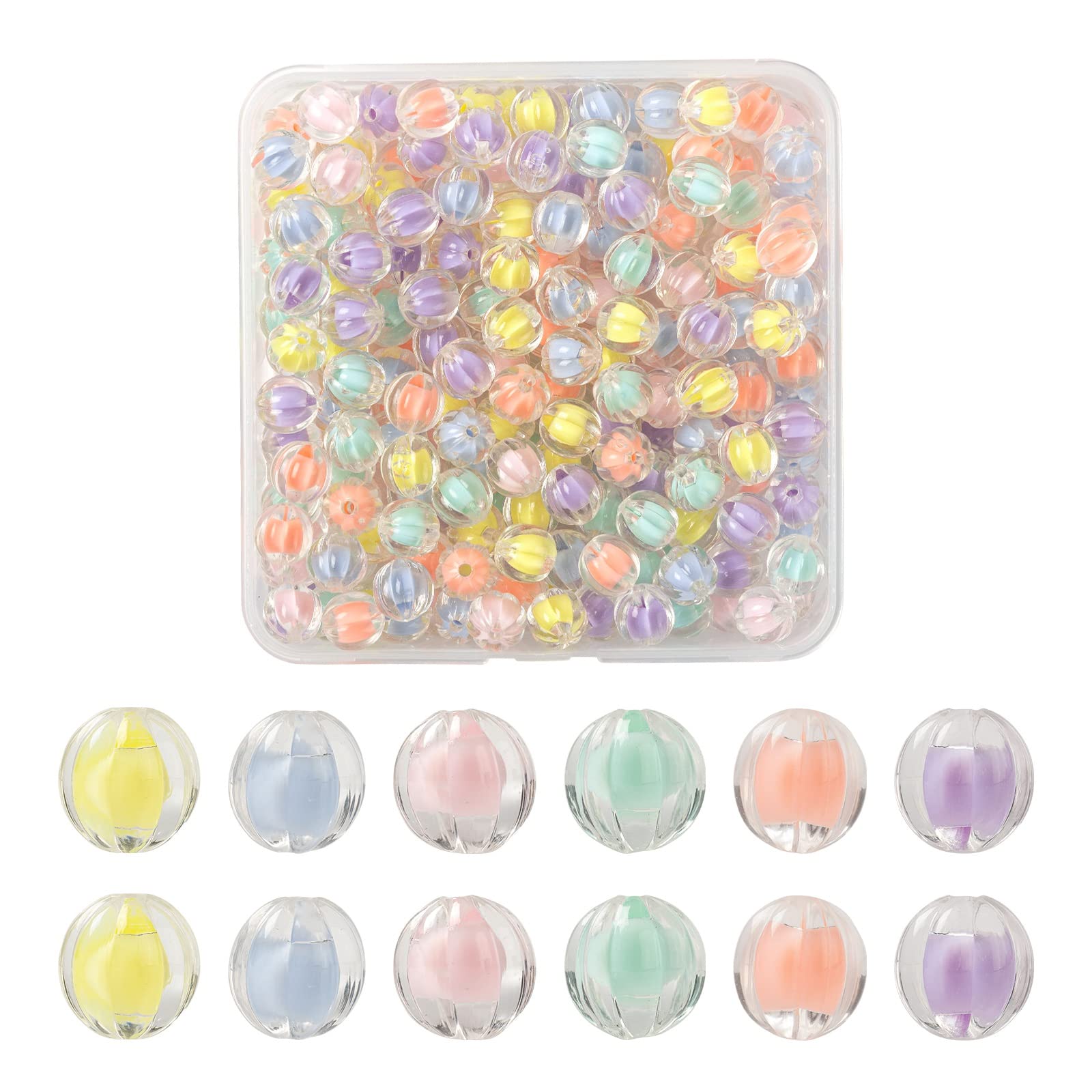 Amazon | Beadthoven 約210個/箱 6色 パンプキン かぼちゃ アクリル 