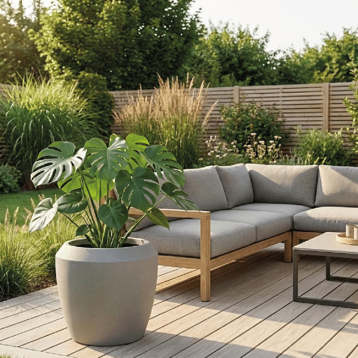Blumentopf Liora - 44x40 - Beige - Blumentopf für den Innen- und Außeneinsatz - Übertopf - Pflanztopf - Pflanzgefäß
