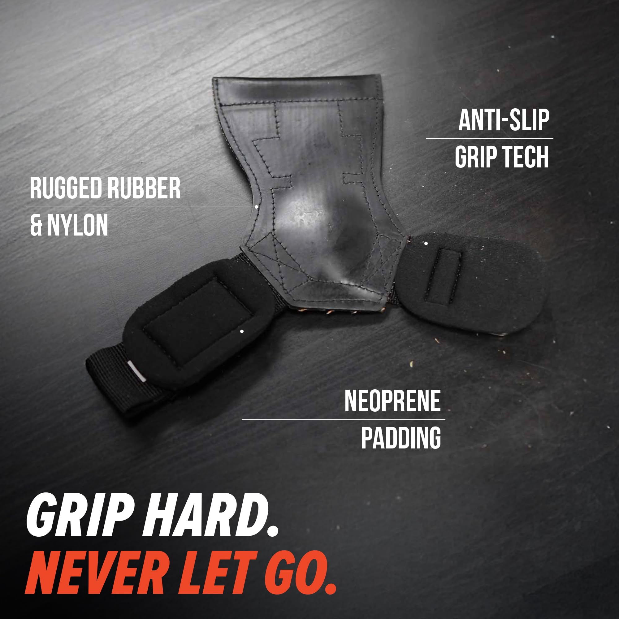 Industry Pro Grips – Sangles de levage texturées – Support de poignet rembourré en néoprène – Fermeture Velcro durable – Prise en main améliorée pour l'haltérophilie et la musculation