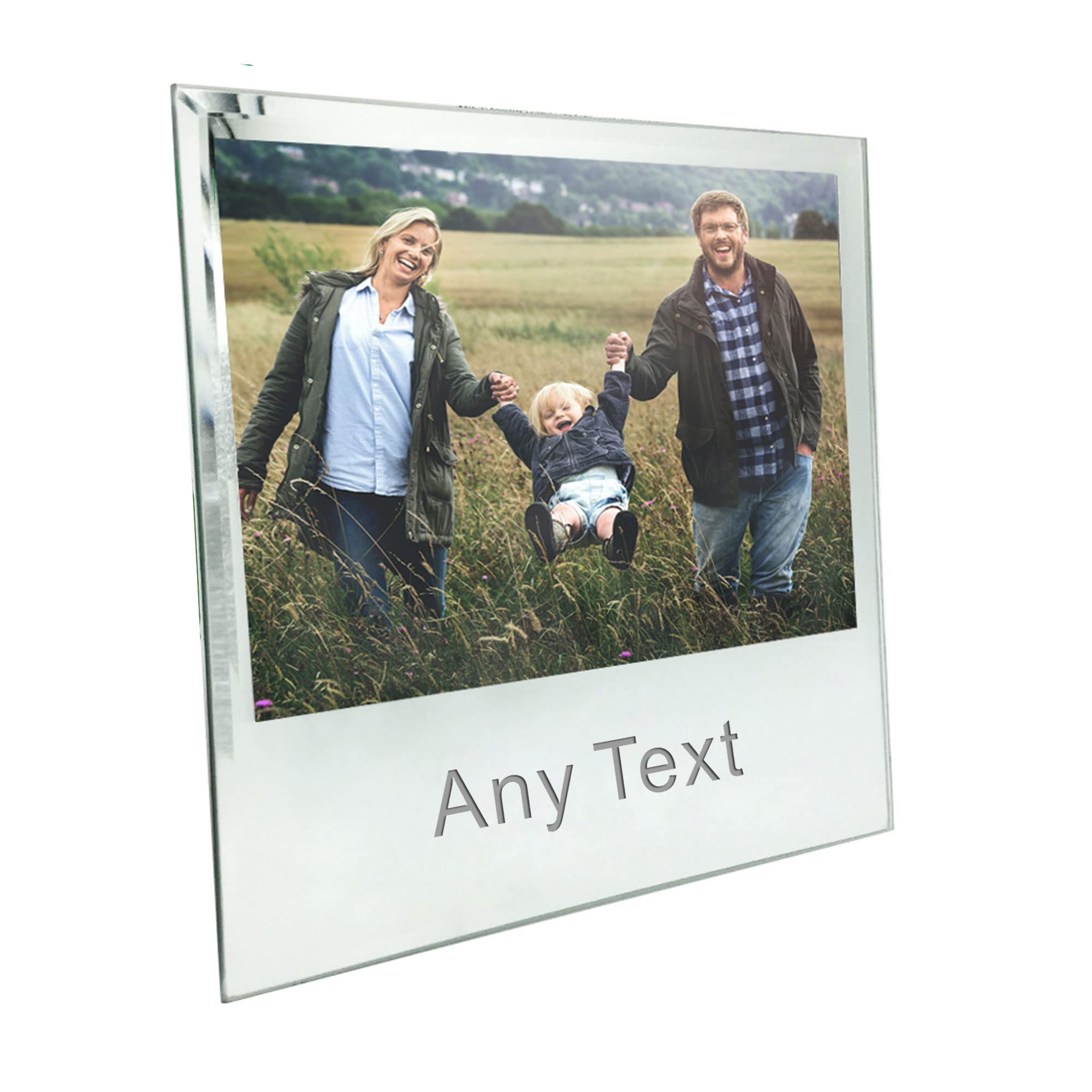 Photo Frame Personalised Photo Frames for Her New Parents Couples Family Custom 5X7 Glass Photo Album for Baby Women Wife Babies Silver Glass Mirror Frame Gift for Fathers Day Christmas