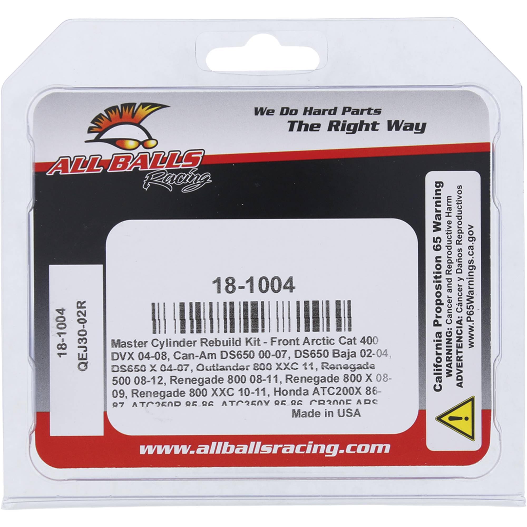Amazon.com: All Balls Racing 18-1004 Front Master Cylinder Rebuild