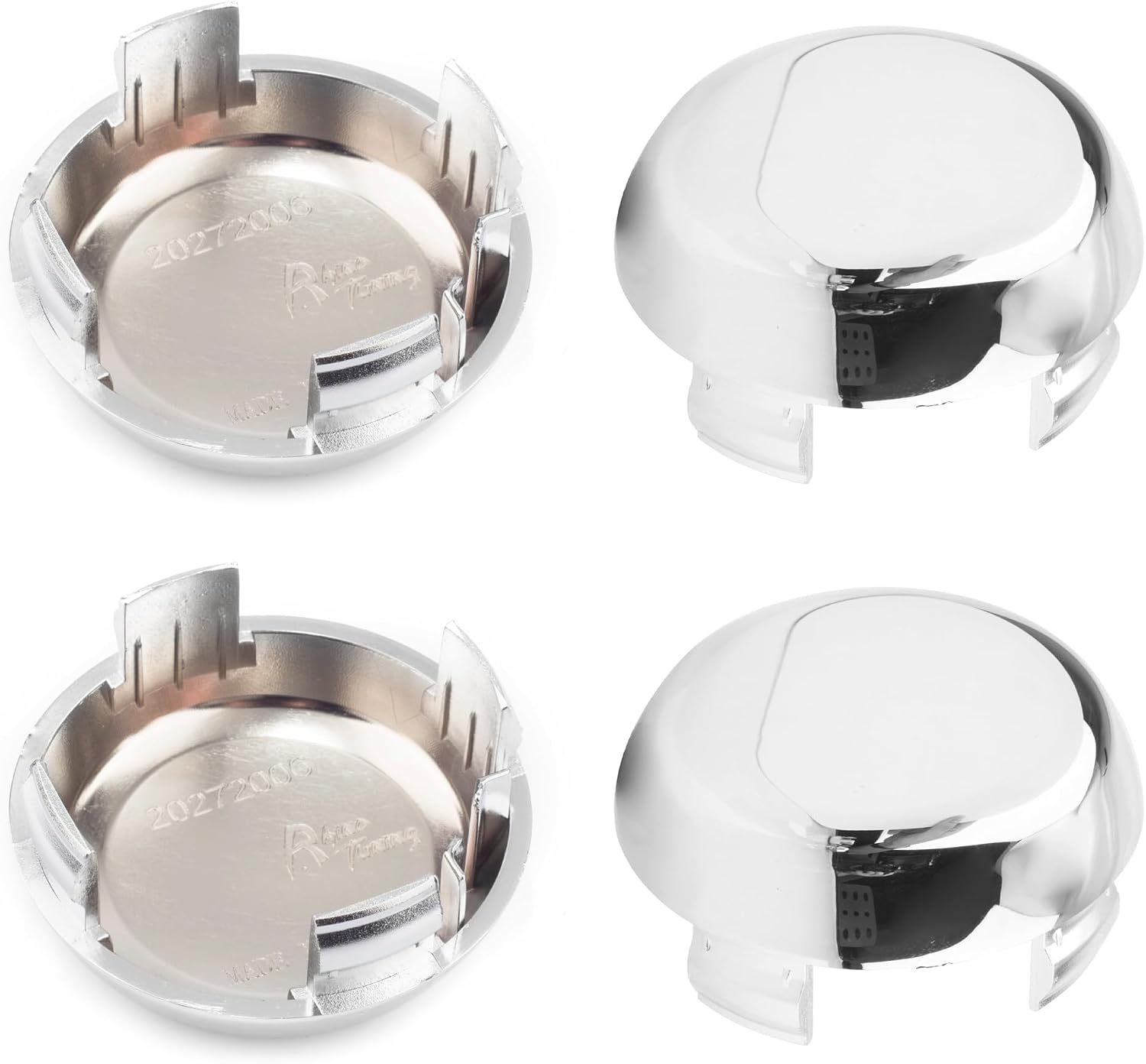 4Pcs Wheel Center Caps for Prius 2001-2003&2007-2009 Wheel Rim Outer 57mm(2.24in) Inner 52mm(2.05in) Chrome Hub Caps