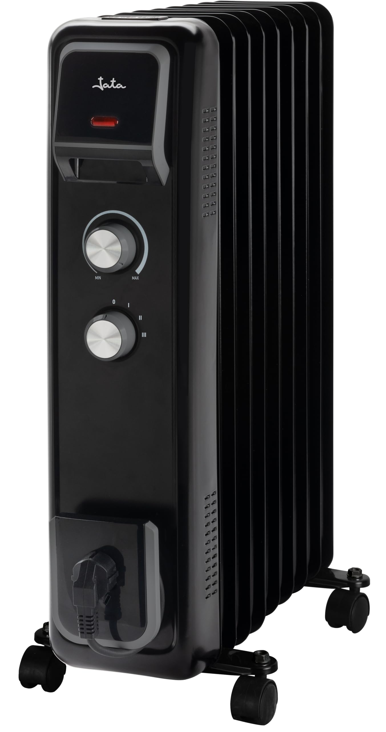 JATA JCRA2392 - Radiador Electrico bajo consumo de aceite de 9 módulos. 3 potencias de calor (800-1200-2000 W) Máxima seguridad. Fácil de transportar