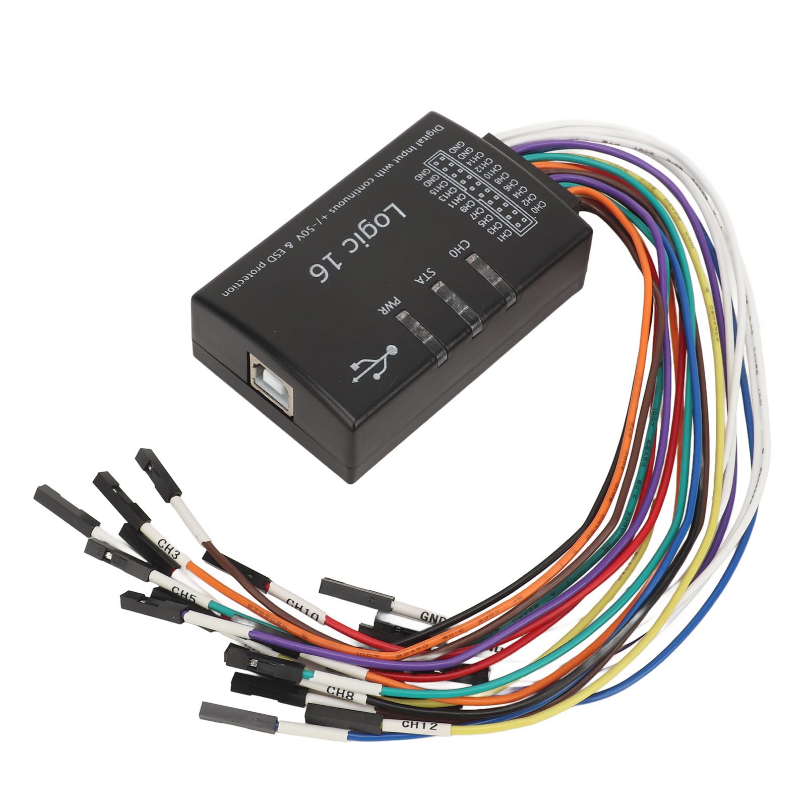 16 Channel Logic Analyzer, USB -Echtzeitdatenerfassung, Luxusschnittstelle, Mehrfachsystemunterstützung, Elektro -Inspektionstest -Tools