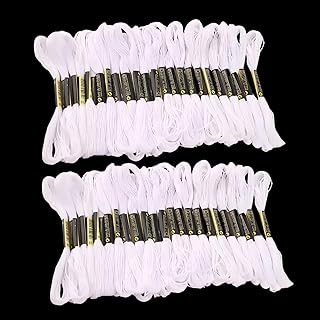 2 paquetes de 48 hilos de bordar, color rojo, hilos de punto de cruz, hilos de 8 m, hilos de poliéster, hilo de coser, hilo de pulsera para costura, nudos y manualidades