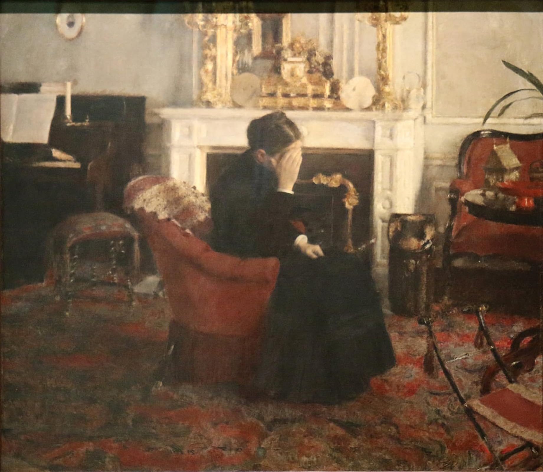 Pintura mural en lienzo de Fernand Khnopff de 60x90cm para decoración vintage del hogar 5