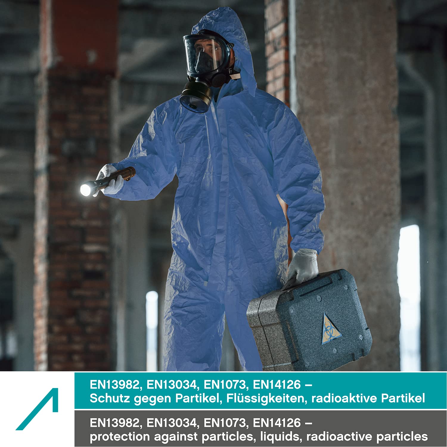 ACE CoverX Arbeits-Overall mit Kapuze - Einweg-Schutzanzug für die Arbeit - gegen Chemikalien & Partikel