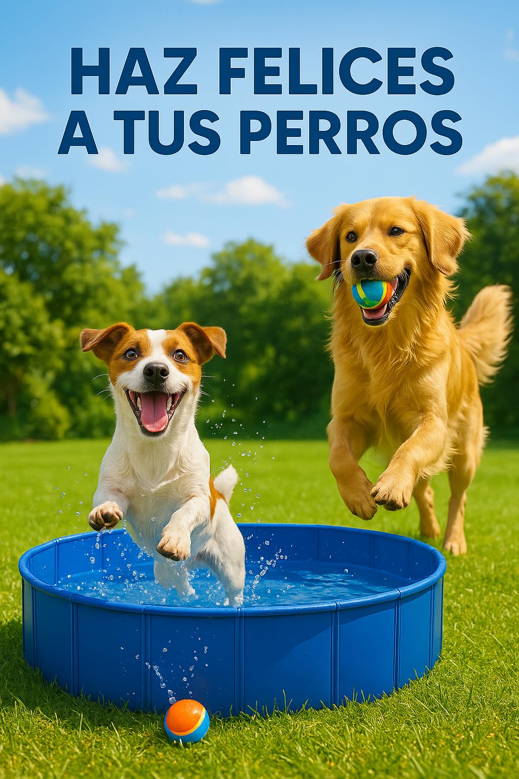 Piscina para Perros Grandes y Pequeños 80x20cm - Desmontable Rígida con Baño para Mascotas - Refrescar en el Verano