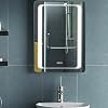 Warmiehomy LED Bathroom Mirror Cabinet with Shaver Socket Illuminated Bathroom Mirror Cabinet with Light Demister Pad Sensor Switch Wall Mounted,500x700mm
