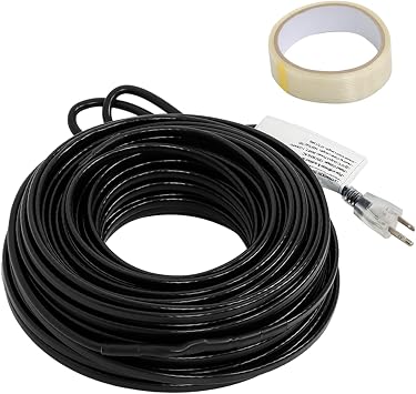 140 Feet Self-Regulating Heating Cable, 8W/FT Garden Hose Heat Tape for Roof Gutter, Water Hose, RV, Home with a roll of fiberglass tape