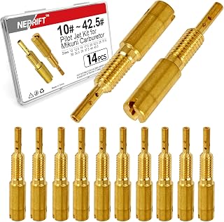 10# ~ 42.5# Pilot Jet Kit for Mikuni Carburetor, Replacement Slow Jets Compatible with RS HSR HS TM VM28/486 Carburetors for Motorcycle ATV Small Engine(14Pcs)