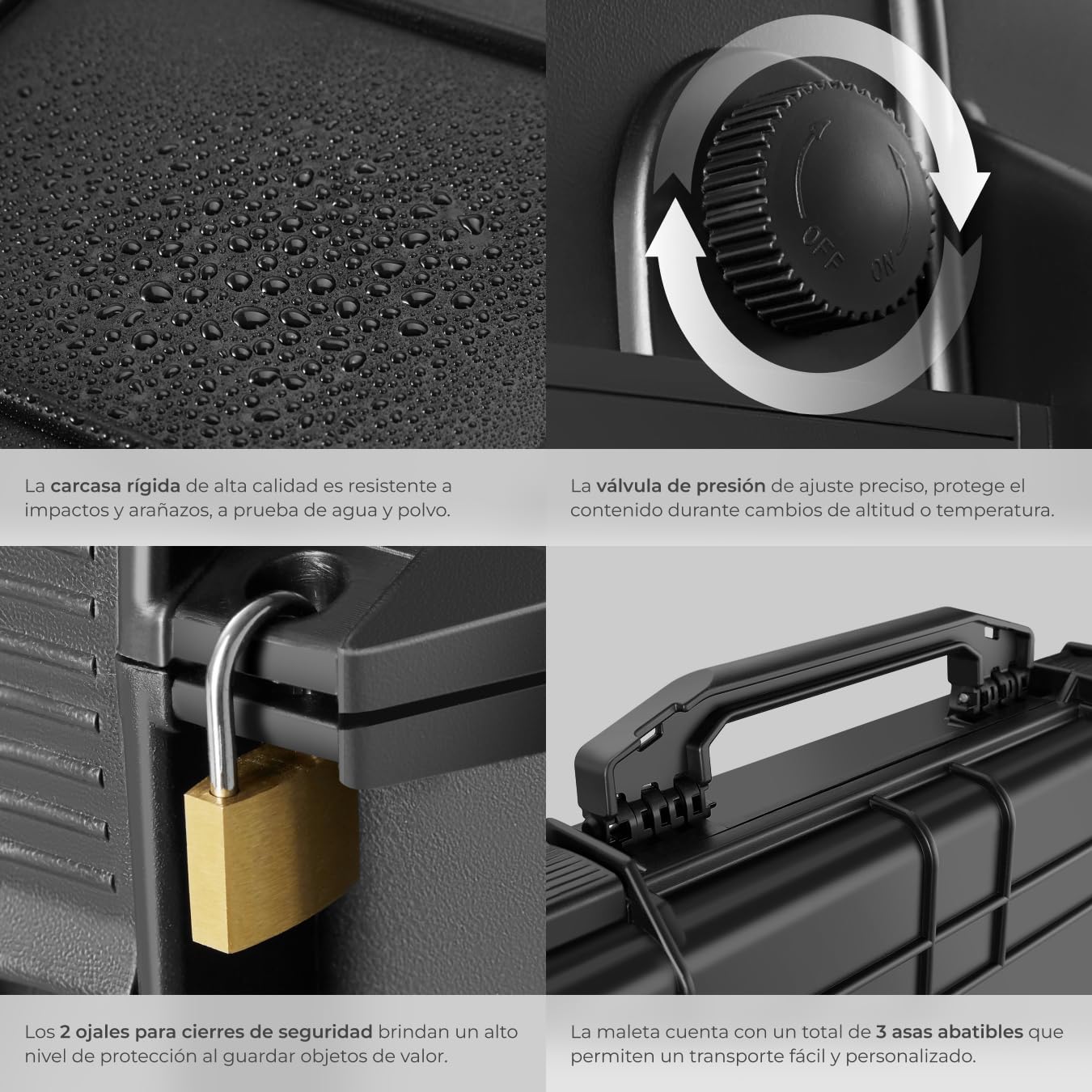 tectake® Caja de Armas largas, Maletin para Rifle, Armas, Carcasa Rígida, Airsoft Armas, Caza, Escopeta de Perdigones, Carabina, Francotirador - Negro