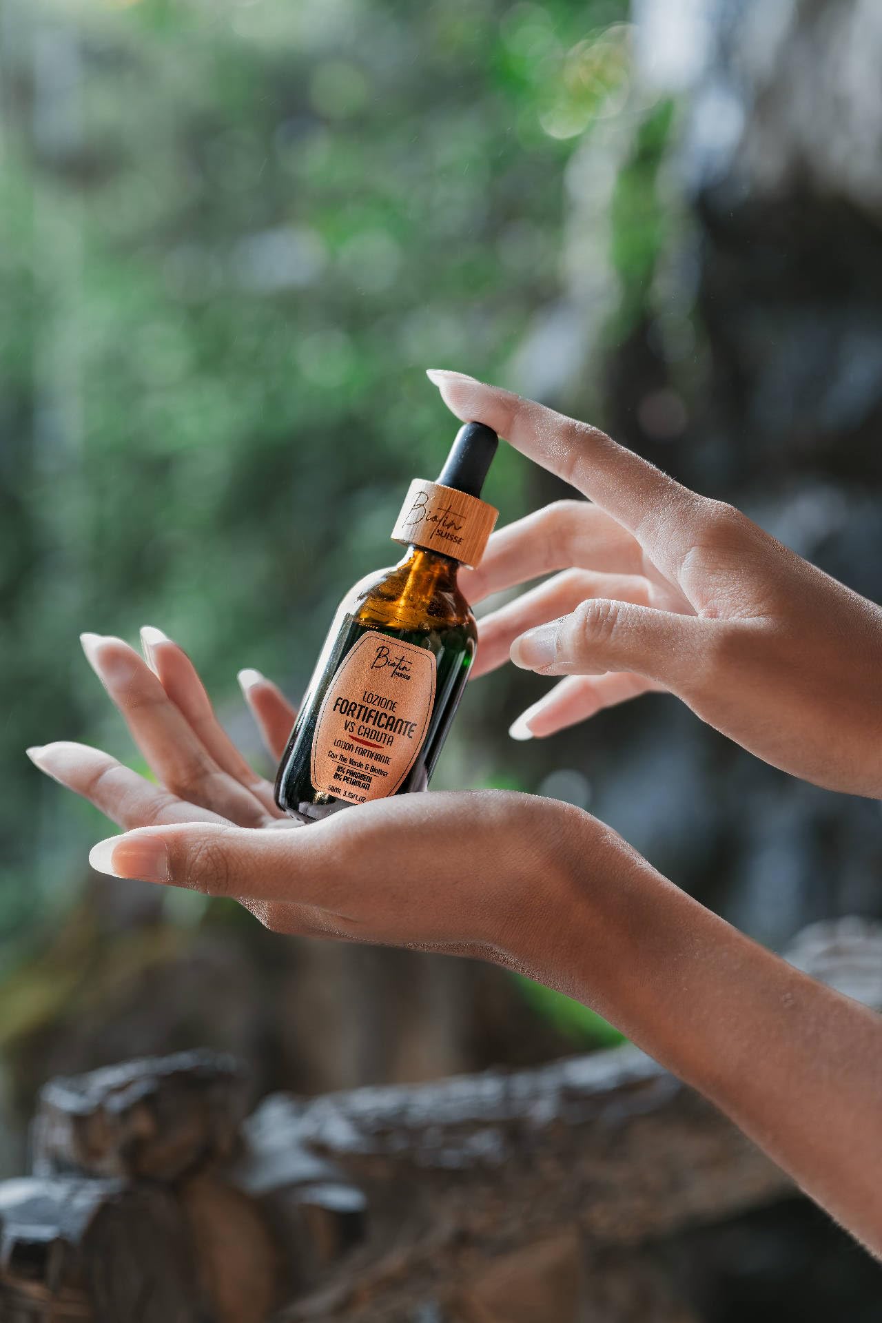 Lozione Fortificante vs caduta | Con Biotina e Tè Verde | Stimola la crescita, rinforza la fibra capillare, azione antiossidante | 50ml