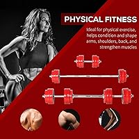 Vista 8 de Adjustable Dumbbell Set, 66lbs Convertible to Barbell Weight Set for Home Gym Women and Men Weight Lifting Training