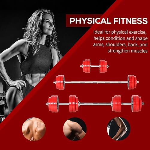 Miniatura 8 de Adjustable Dumbbell Set, 66lbs Convertible to Barbell Weight Set for Home Gym Women and Men Weight Lifting Training