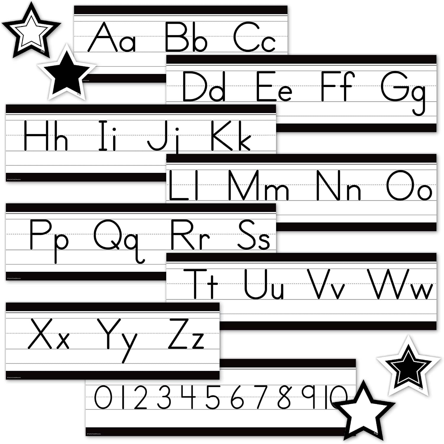 Teacher Created Resources Black and White Alphabet Line Mini Bulletin Board (TCR6807)
