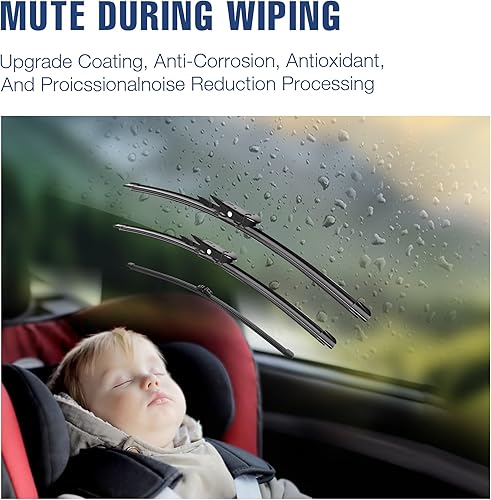 Miniatura 53 de 28"+20" Limpiaparabrisas frontales para Toyota Sienna 2020 2019 2018 2017 2016 2015 2014 2013 2012 2011 2010 (Juego de 2) Adaptador de gancho J/U