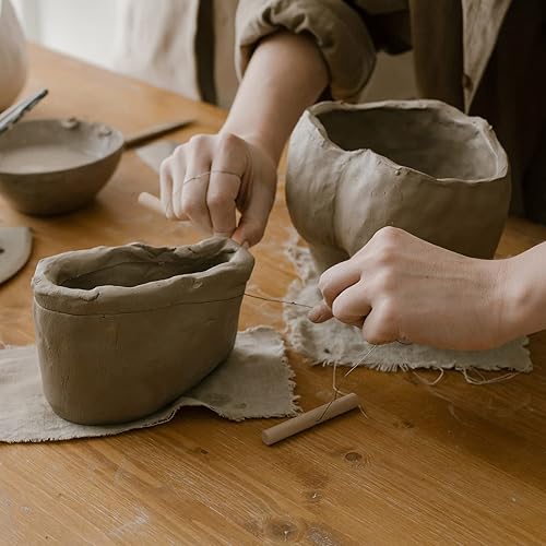 Miniatura 7 de Arcilla natural seca al aire natural, compuesto multiusos no tóxico, 10 libras con 23 herramientas de cerámica, juego de herramientas de escultura