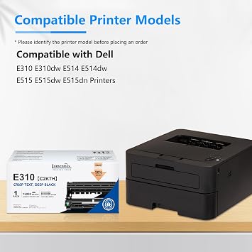 E310 C2KTH Drum Unit (Not Toner) High Yield Replacement for Dell C2KTH Imaging Drum Compatible with Dell E310 E310dw E514 E514dw E515 E515dw E515dn Printers (1 Black)